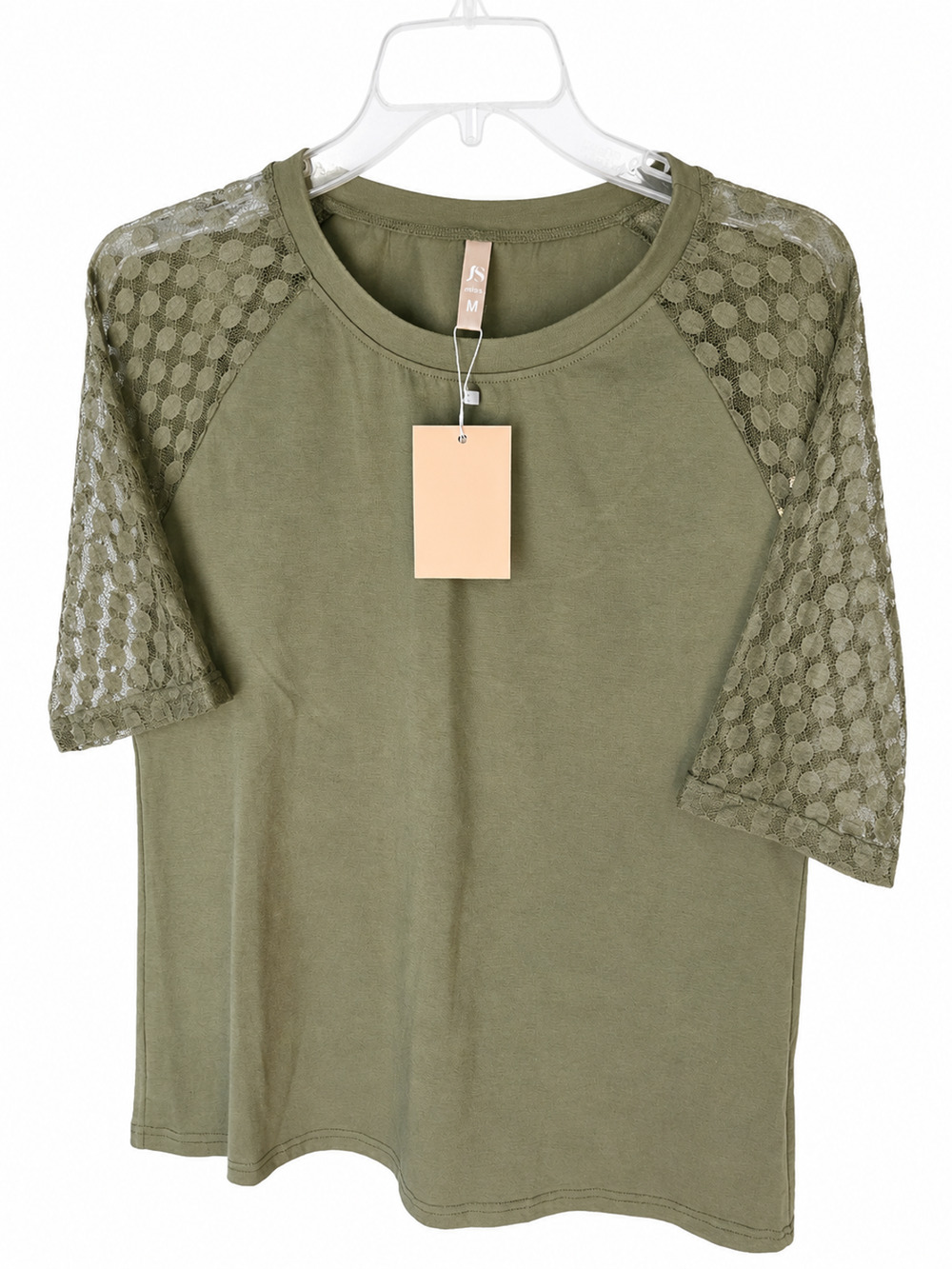JINKESI Women's Summer Casual Round Neck 3/4 Sleeve Blouse Size Med